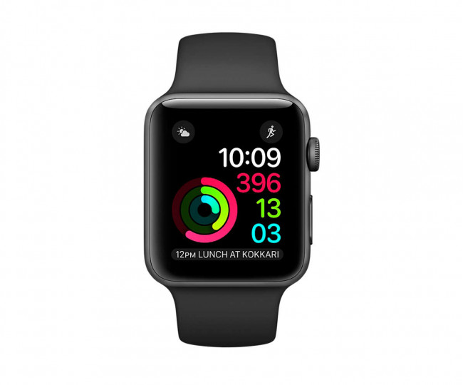 Apple Watch Series 1 42mm Space Gray Aluminum Case with Black Sport Band (MP032) Уцінка