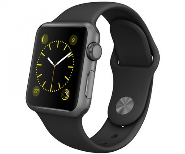 Apple Watch Sport 38mm Space Gray Aluminum Case with Black Sport Band (MJ2X2)