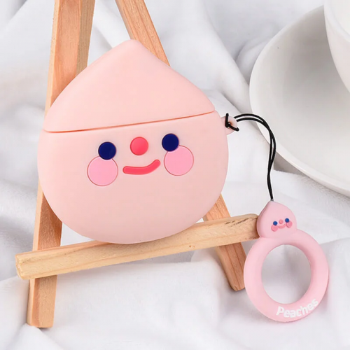 Чехол Airpods 1/2 Silicone Case Smile Fruits Peach