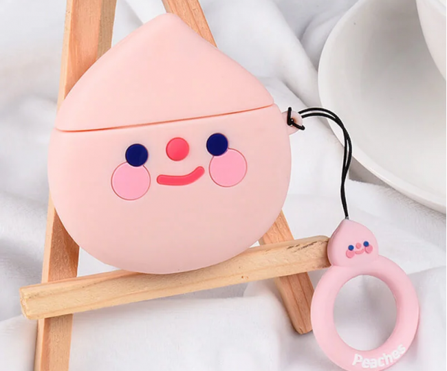 Чохол Airpods 1/2 Silicone Case Smile Fruits Peach