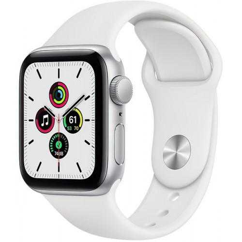 Apple Watch SE GPS 44mm Silver Aluminum Case w. White Sport B. (MYDQ2) 