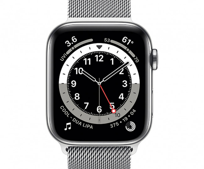 Apple Watch Series 6 GPS + Cellular 40mm Silver Stainless Steel Case w. Silver Milanese L. (M02V3)