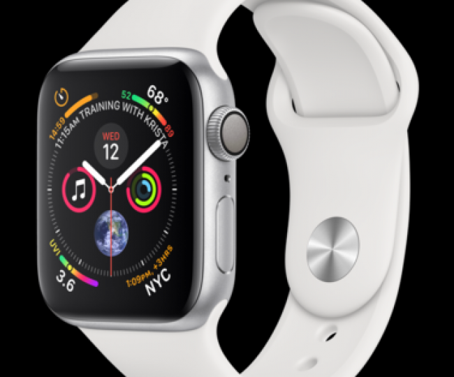 Apple Watch Series 4 40mm Silver Aluminum Case with White Sport Band (MU642) б/у