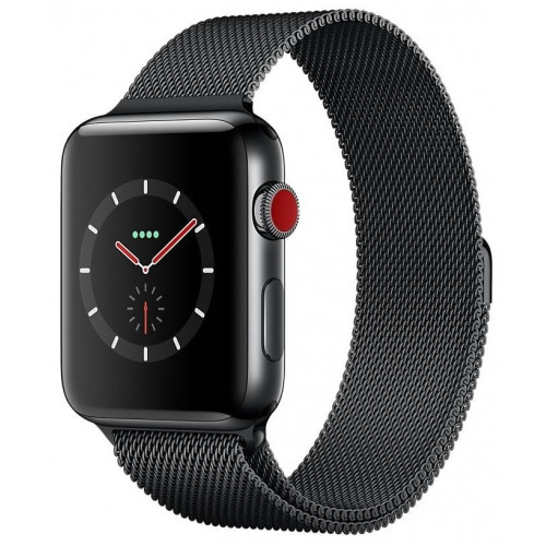 Apple Watch Series 3 42mm GPS + Cell Stainless Steel Space Black w.Black Sport Band (MR1V2) б/у