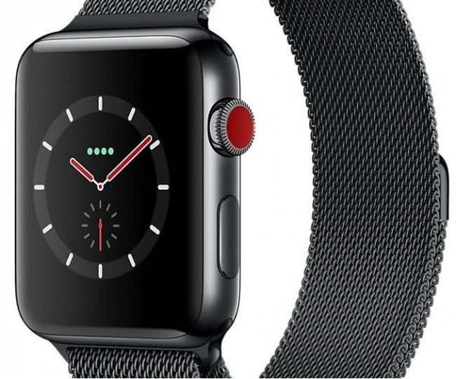 Apple Watch Series 3 42mm GPS + Cell Stainless Steel Space Black w.Black Sport Band (MR1V2) б/у