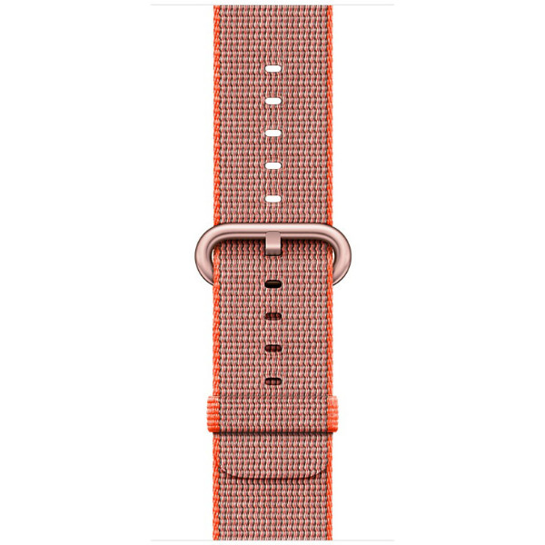 Apple Watch Series 2 42mm Rose Gold Aluminum Case with Space Orange / Anthracite Woven Nylon (MNPM2)