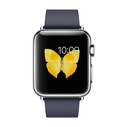 Apple Watch Series 2 38mm Stainless Steel Case with Midnight Blue Modern Buckle Small (MNP82)