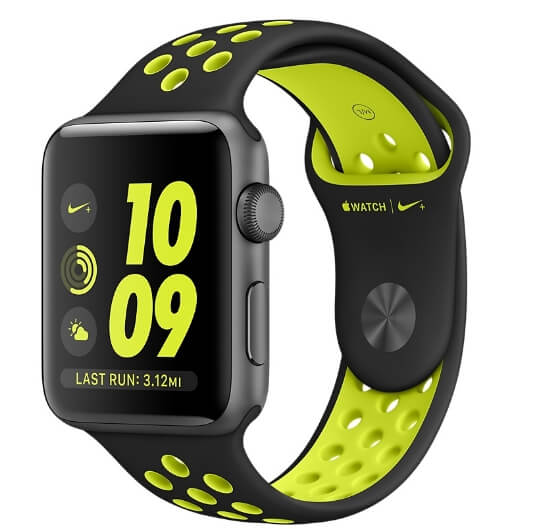 Apple Watch Nike 42mm Space Gray Aluminum Case with Black/Volt Nike Sport Band (MP0A2)