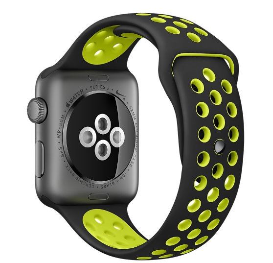 Apple Watch Nike 42mm Space Gray Aluminum Case with Black/Volt Nike Sport Band (MP0A2)