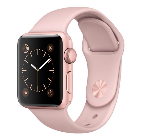 Apple Watch Series 2 38mm Rose Gold Aluminum Case with Pink Sand Sport Band (MNNY2)