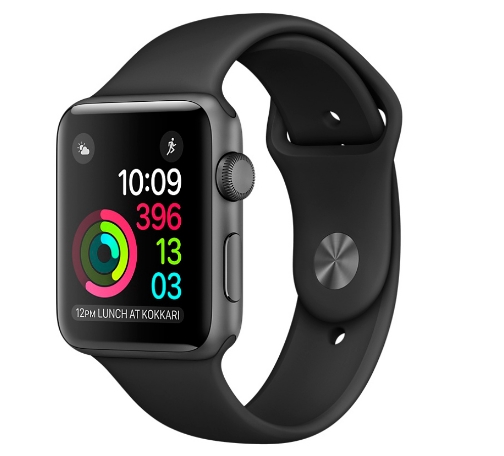 Apple Watch Series 2 38mm Space Gray Aluminum Case with Black Sport Band (MP0D2)