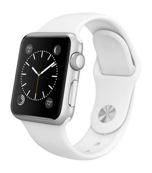 Apple Watch 38mm Stainless Steel with White Sport Band (MJ302)