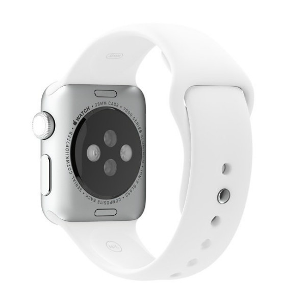 Apple Watch 38mm Stainless Steel with White Sport Band (MJ302)