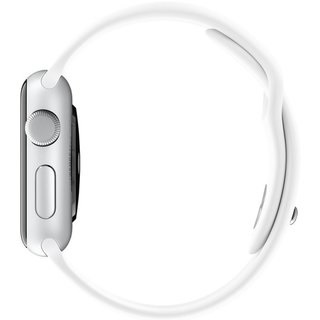 Apple Watch 38mm Stainless Steel with White Sport Band (MJ302)