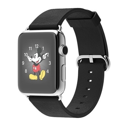 Apple Watch 42mm Stainless Steel Case with Black Classic Buckle (MJ3X2)