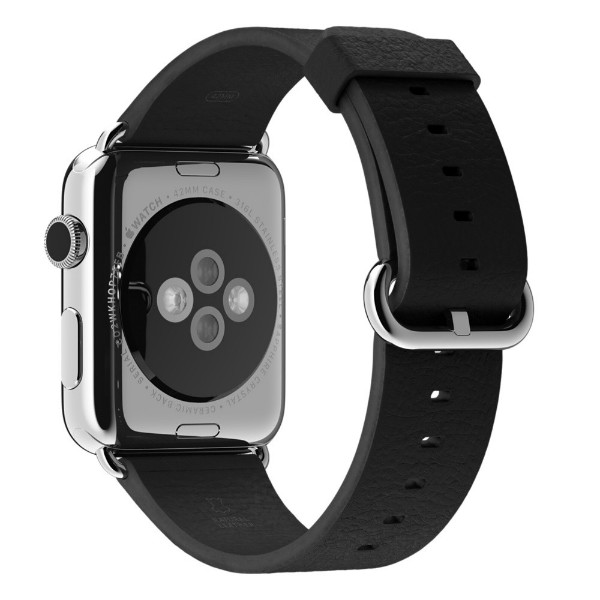 Apple Watch 42mm Stainless Steel Case with Black Classic Buckle (MJ3X2)