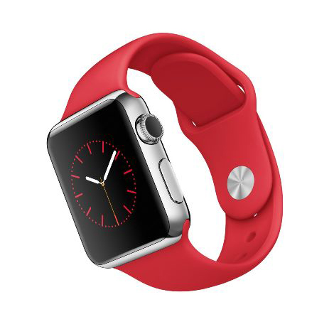 Apple Watch 38mm Stainless Steel Case with Product RED Sport Band (MLLD2)