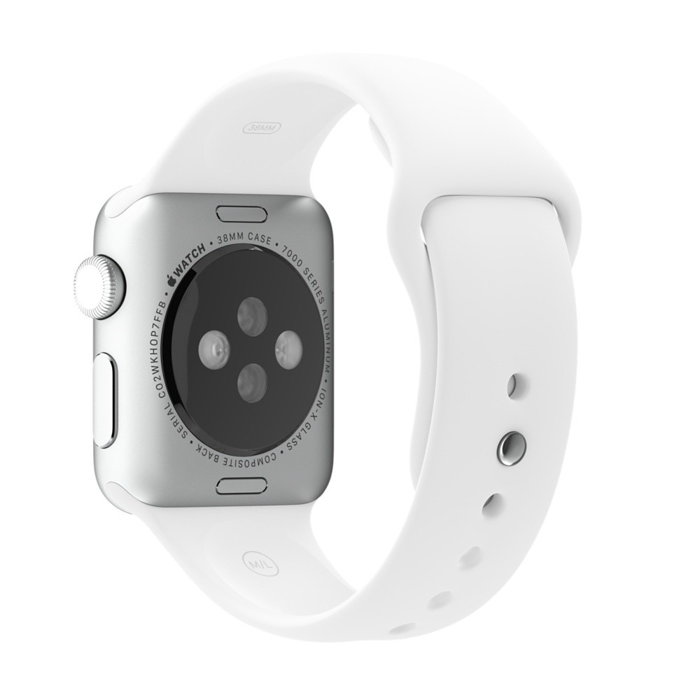 Apple Watch Sport 38mm Silver Aluminum Case with White Sport Band (MJ2T2) CPO