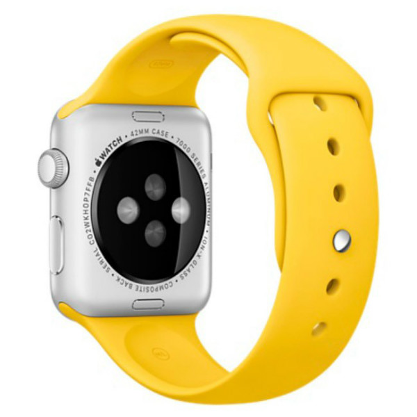 Apple Watch Sport 42mm Silver Aluminum Case with yellow Sport Band (MMFE2)