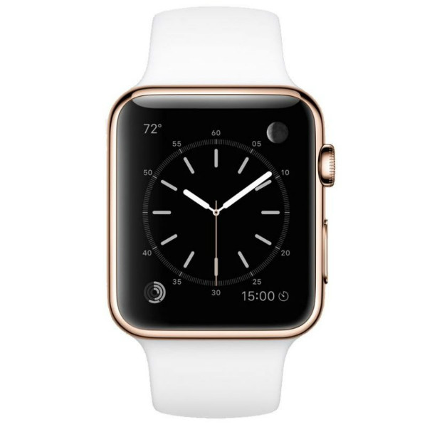 Apple Watch Edition 38mm 18-Karat Rose Gold Case with White Sport Band (MJ8P2)