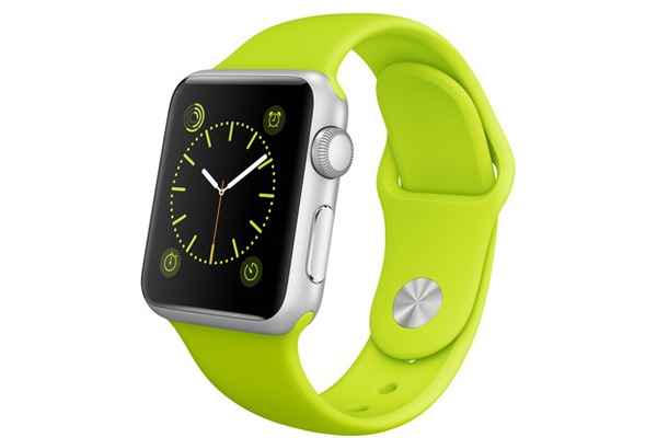 Apple Watch Sport 38mm Silver Aluminum Case with Green Sport Band (MJ2U2)