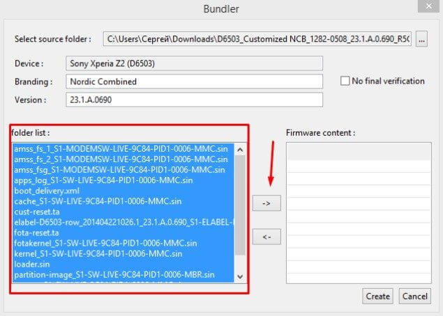 прошити телефон через XperiFirm і Flashtool