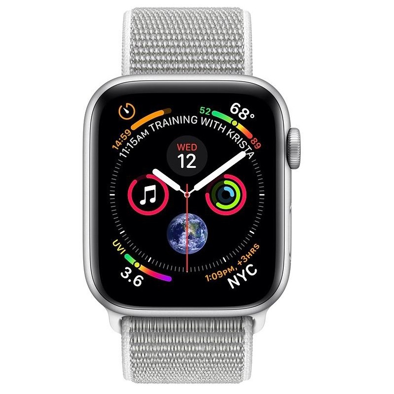 Apple Watch Series 4 GPS + LTE 44mm Silver Alum. w. Seashell Sport l. Silver Alum. (MTUV2)