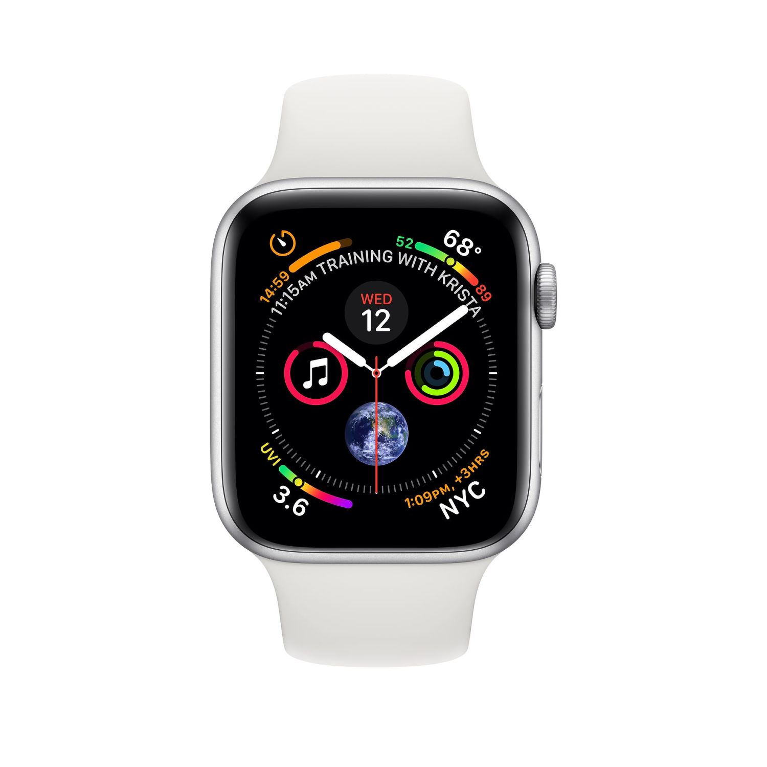 Apple Watch Series 4 (GPS + Cellular) 44mm Silver Aluminum Case with White Sport Loop (MTUU2) б/в