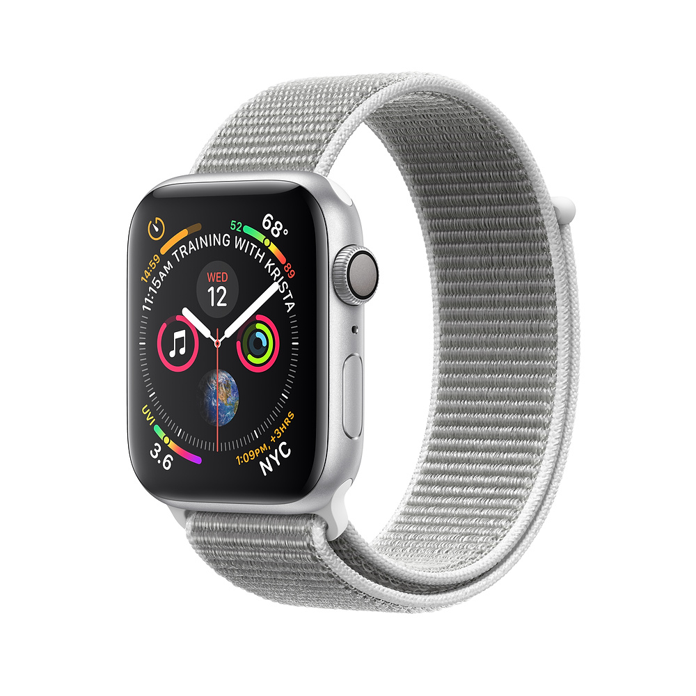  Apple Watch Series 4 GPS 44mm Silver Alum. w. Seashell Sport l. Silver Alum. (MU6C2) Aluminum Case with Loop