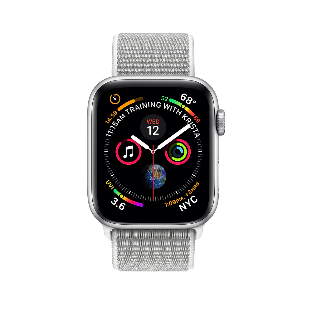  Apple Watch Series 4 GPS 44mm Silver Alum. w. Seashell Sport l. Silver Alum. (MU6C2) Aluminum Case with Loop