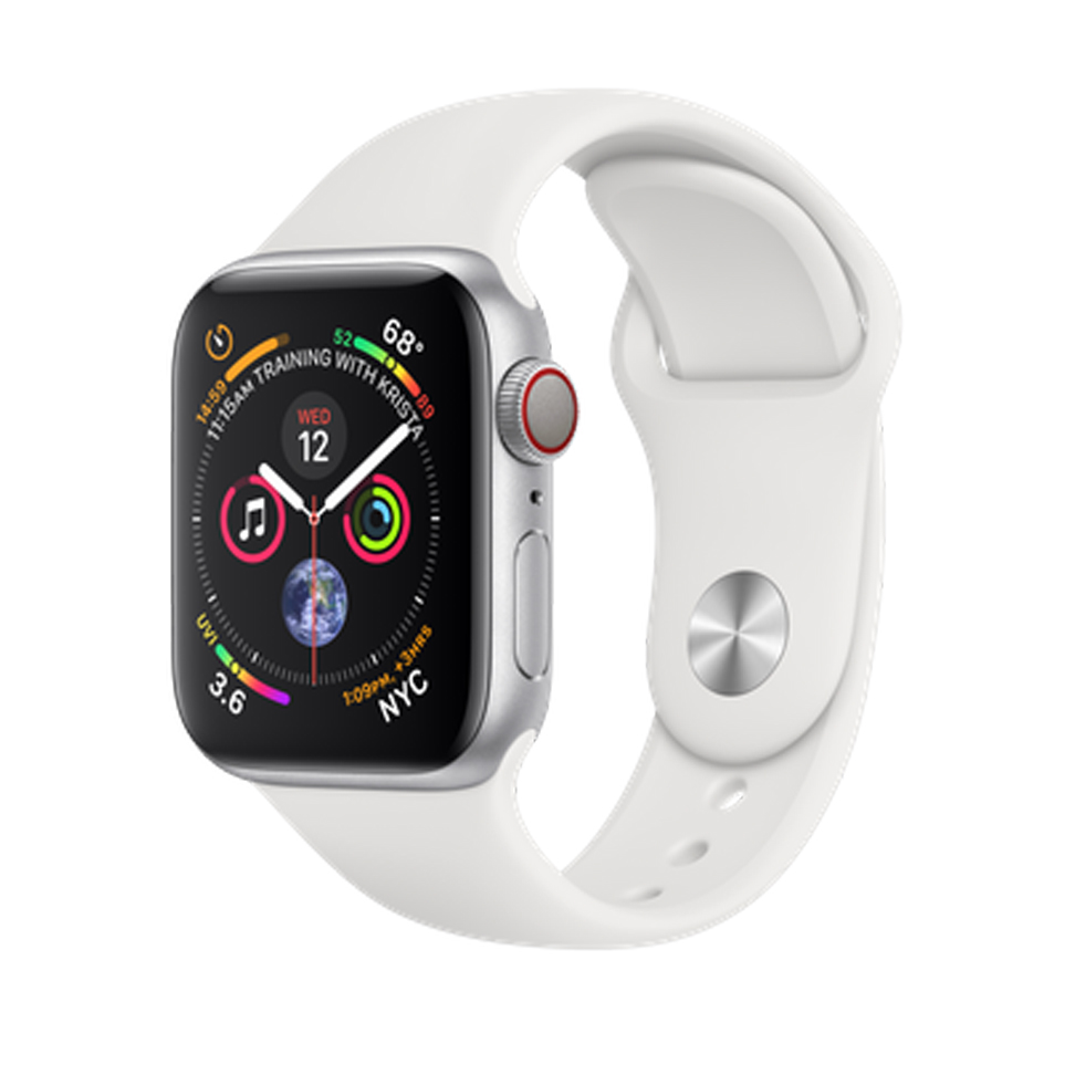 Apple Watch Series 4 GPS + LTE 40mm Silver Alum. w. White Sport b. Silver Alum. (MTUD2) Cellular Aluminum Case Band MTVA2/MTUD2