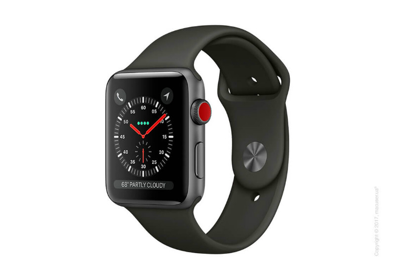 Apple Watch Series 3 GPS + LTE 42mm Space Gray Aluminum w. Gray Sport Band (MR2X2)