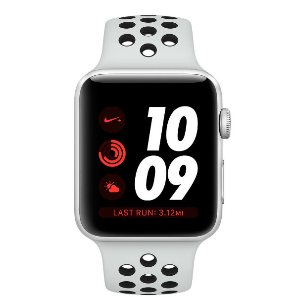 Apple Watch Series 3 Nike + (GPS + LTE) 38mm Silver Aluminum w. Pure Platinum / BlackSport B. (MQM72)