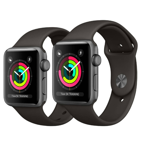 Apple Watch Series 3 38mm GPS Space Gray Aluminum Case with Gray Sport Band (MR352)