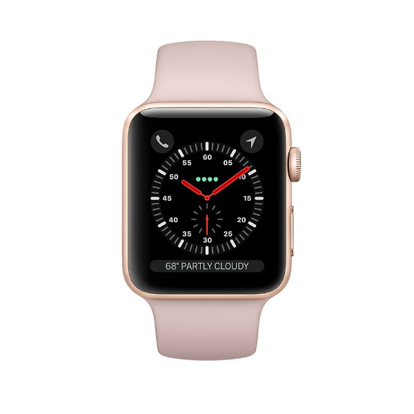 Apple Watch Series 3 38mm GPS Gold Aluminum Case with Pink Sand Sport Band (MQKW2)