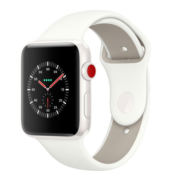 Apple Watch Edition Series 3 GPS + Cellular 42mm White Ceramic Case with Soft White/Pebble Sport (MQKD2)