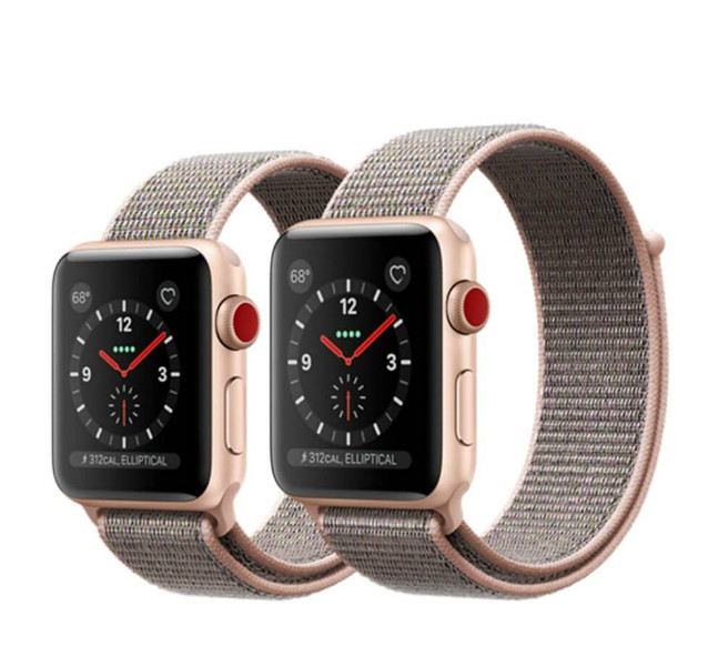 Apple Watch Series 3 GPS + Cellular 38mm Gold Aluminum Case with Pink Sand Sport Loop (MQJU2) б/у