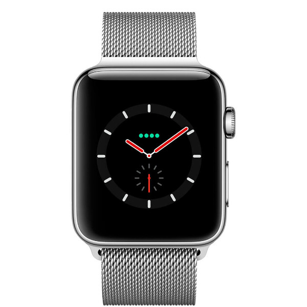 Apple Watch Series 3 GPS + Cellular 38mm Stainless Steel Case with Milanese Loop (MR1F2)