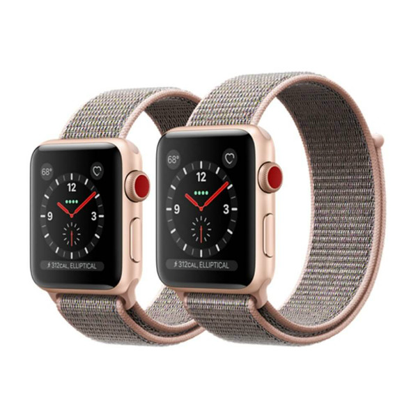 Apple Watch Series 3 GPS + LTE 42mm Gold Aluminum Case with Pink Sand Sport Loop (MQK72)