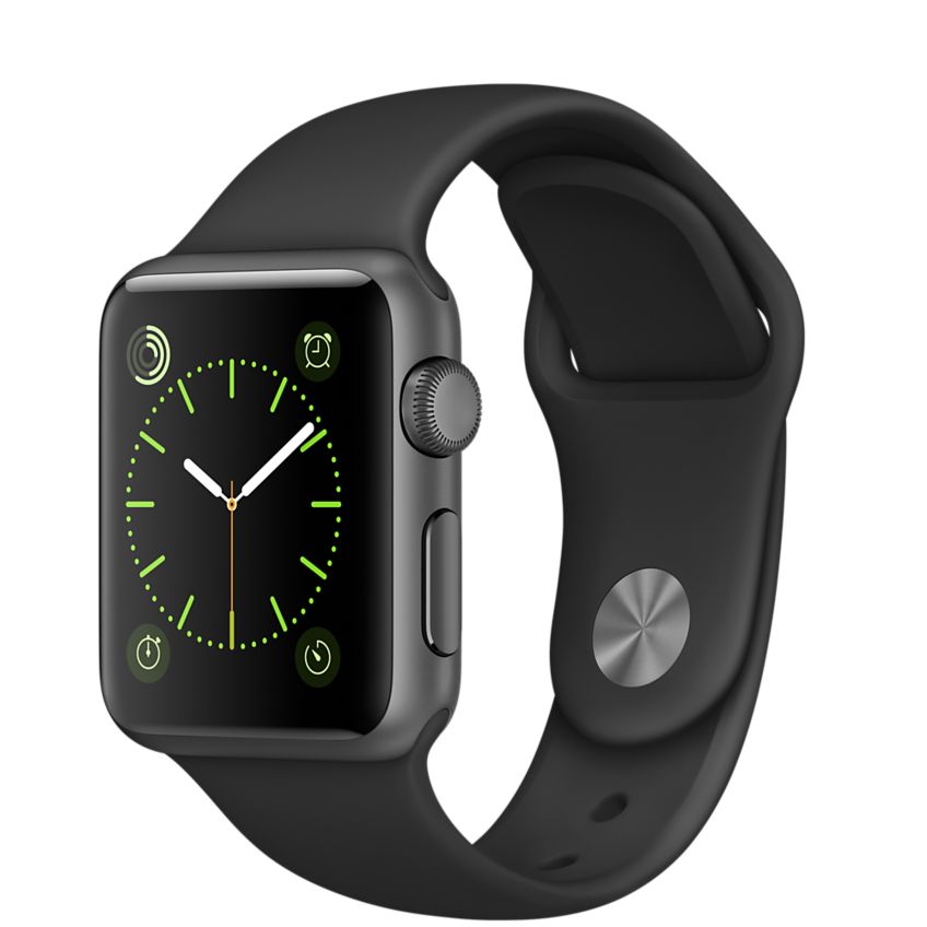 Apple Watch Series 1 42mm Space Gray Aluminum Case with Black Sport Band (MP032) Уцінка