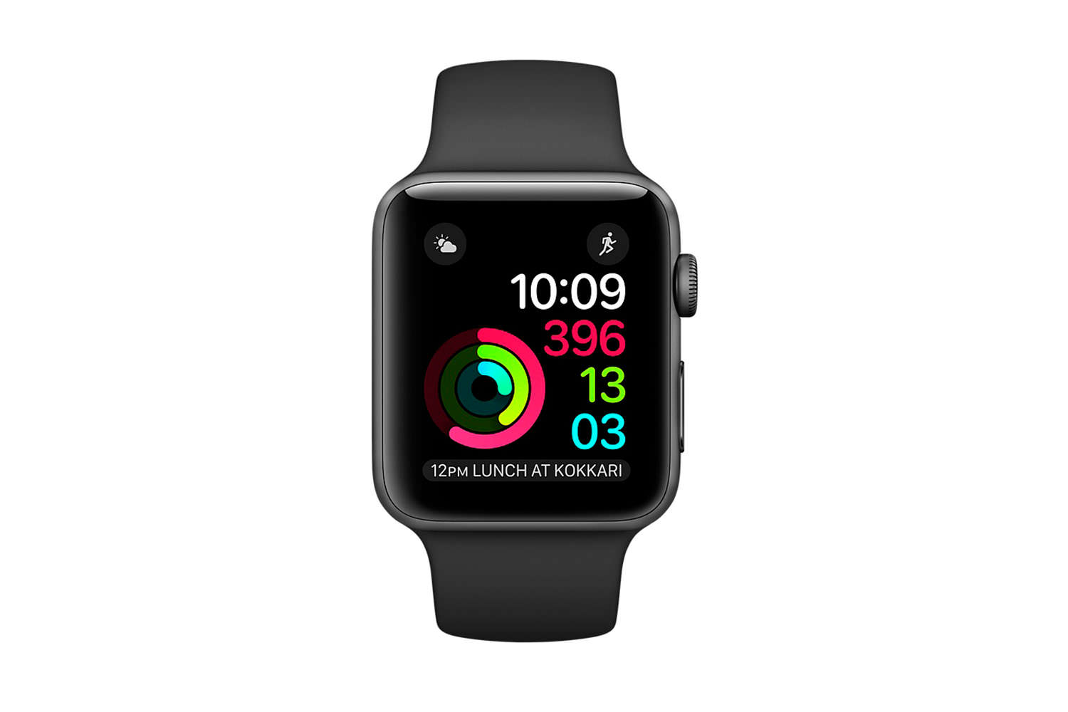 Apple Watch Series 1 42mm Space Gray Aluminum Case with Black Sport Band (MP032) Уцінка