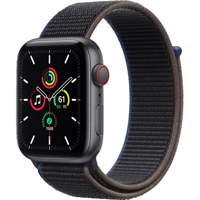 Apple Watch SE GPS + Cellular 40mm Space Gray Aluminum Case with Charcoal Sport L. (MYEE2)