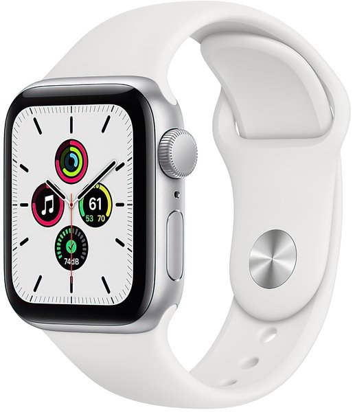 Apple Watch 6 44mm 4G  Silver Stainless Steel Case with White Sport Band (M07L3, M09D3)