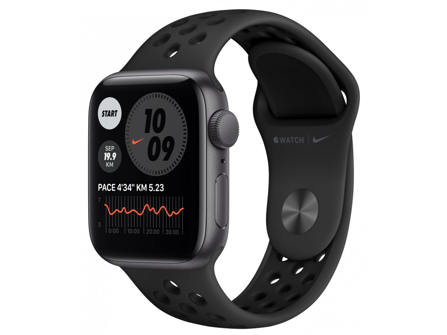 Apple Watch Nike Series 6 GPS 40mm Space Gray Aluminum Case w. Anthracite/Black Nike Sport B. (M00X3) 