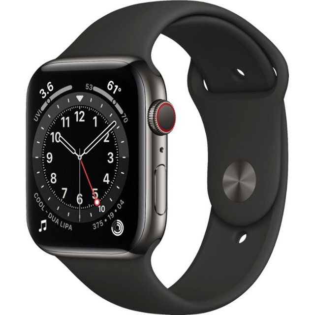 Apple Watch 6 44mm GPS Space Gray Aluminum Case w. Black Sport Band (M00H3) б/у