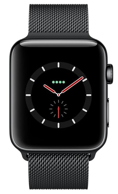 Apple Watch Series 3 42mm GPS + Cell Stainless Steel Space Black w.Black Sport Band (MR1V2) б/в